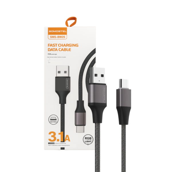 Cable USB-A a USB-C 3.1A RGB – Carga Rápida